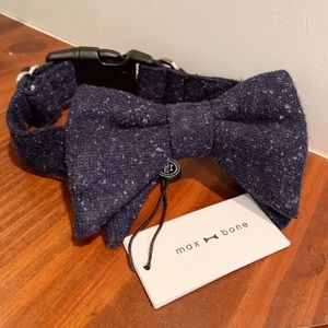 Brand New Max Bone Wool Bow Tie Collar Sz M